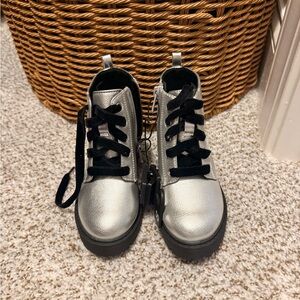 Kids Silver and Black Boots